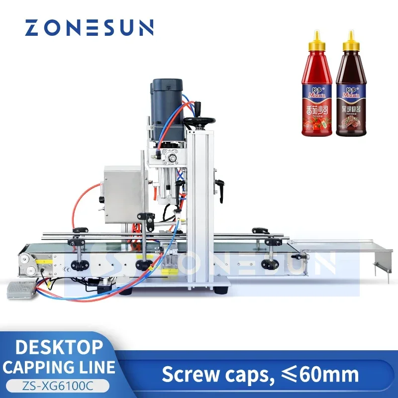 Juice Bottle Dropper - ZONESUN Şişe Kapaklama Makinesi Vidalı Üst
