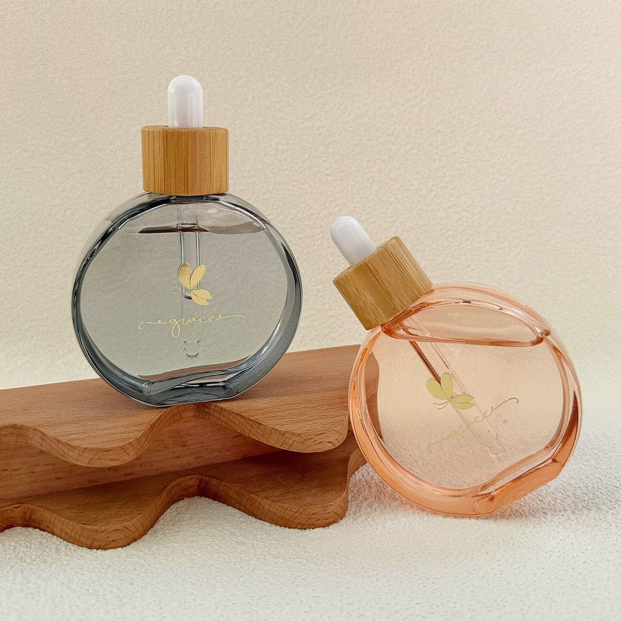 Juice Bottle Dropper - 70ml Bambu Kapaklı Cam Damlalıklı Şişe,