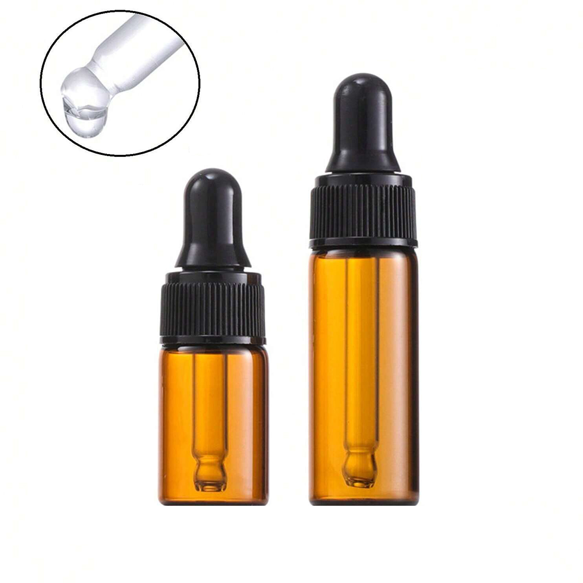 Juice Bottle Dropper - 10 adet Koyu Amber Cam Damlalık